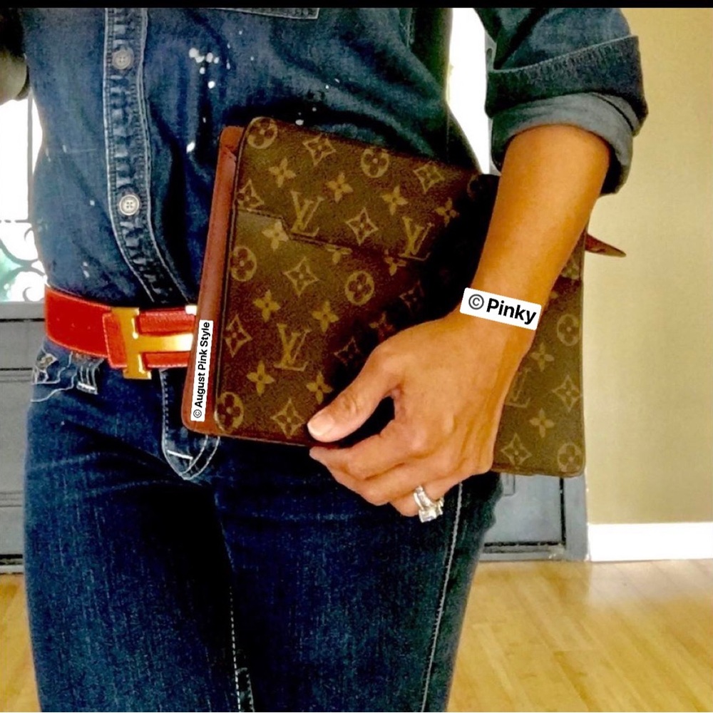 Louis Vuitton Monogram Homme Pochette Clutch Crossbody Shoulder Bag